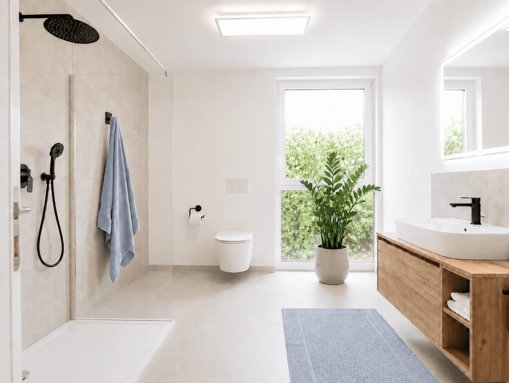 Helles und luftiges Badezimmer