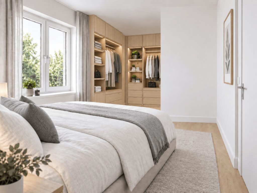 Platz für Bett & Schrank