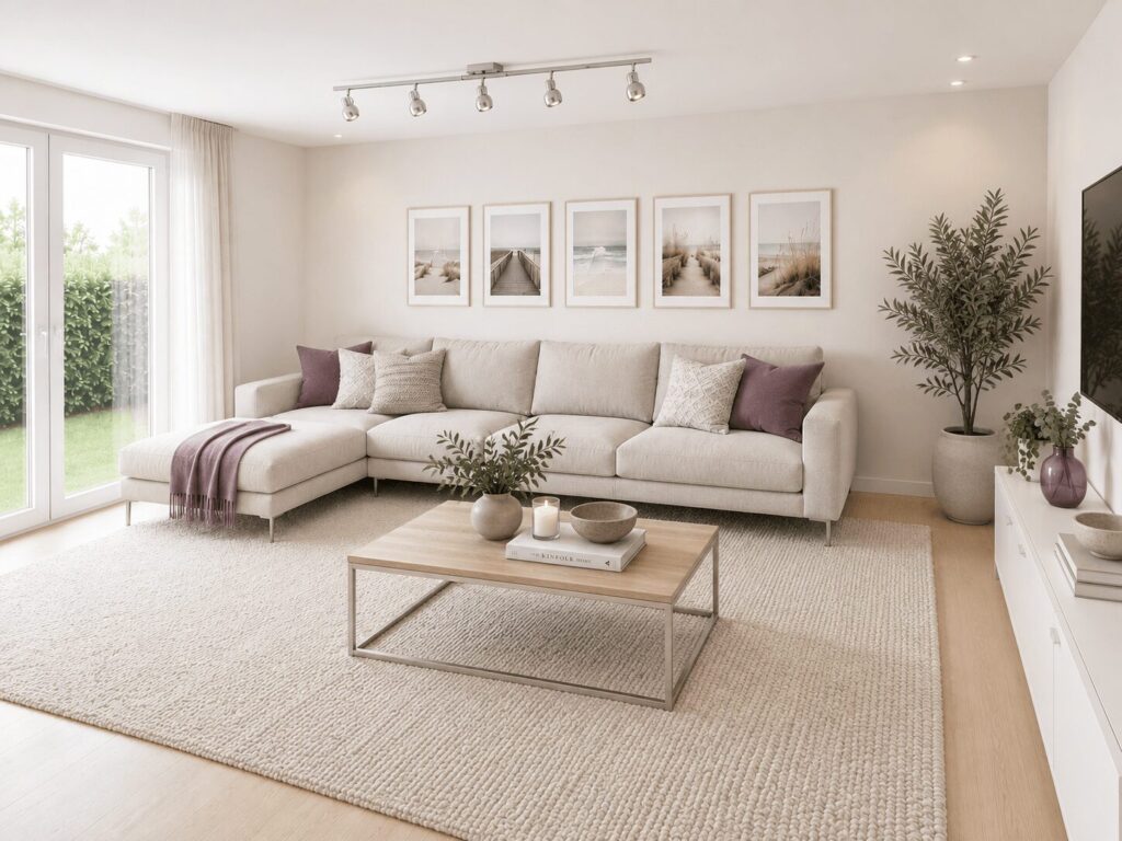 Wohnzimmer - behaglich sitzen mit Blick in den Garten